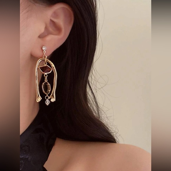 Rhinestone Decor Geometric & Water Drop Earrings - Picture 4 of 6